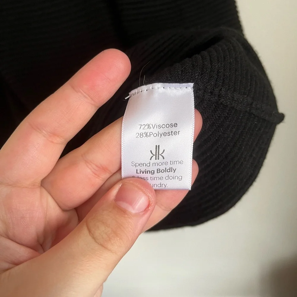 Krimson‎ Klover Pearl Sweater Dress Ribbed Black Colorblock Women Size XL - Picture 4 of 6